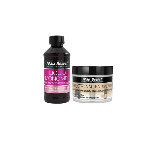 Mia Secret - Monomer 4 oz + Frosted Natural 2 oz