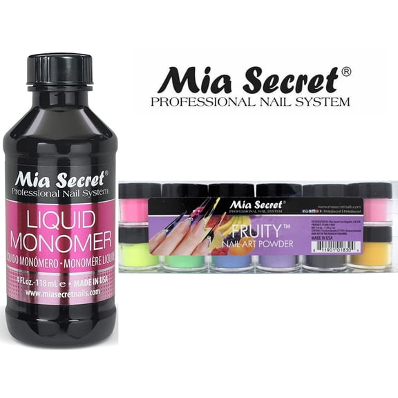 Mia Secret - Monomer 4 oz + Fruity 12 Colors Set