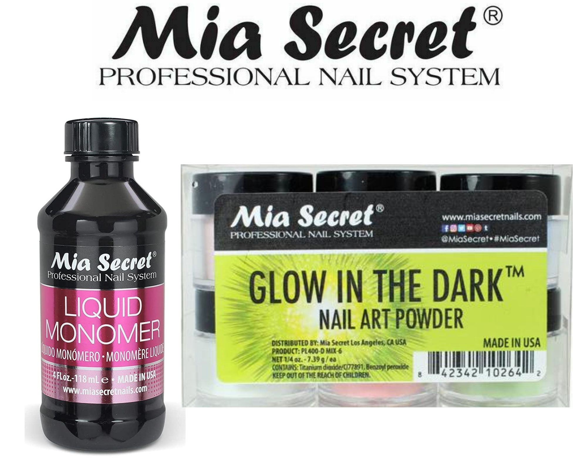 Mia Secret - Monomer 4 oz + Glow In The Dark