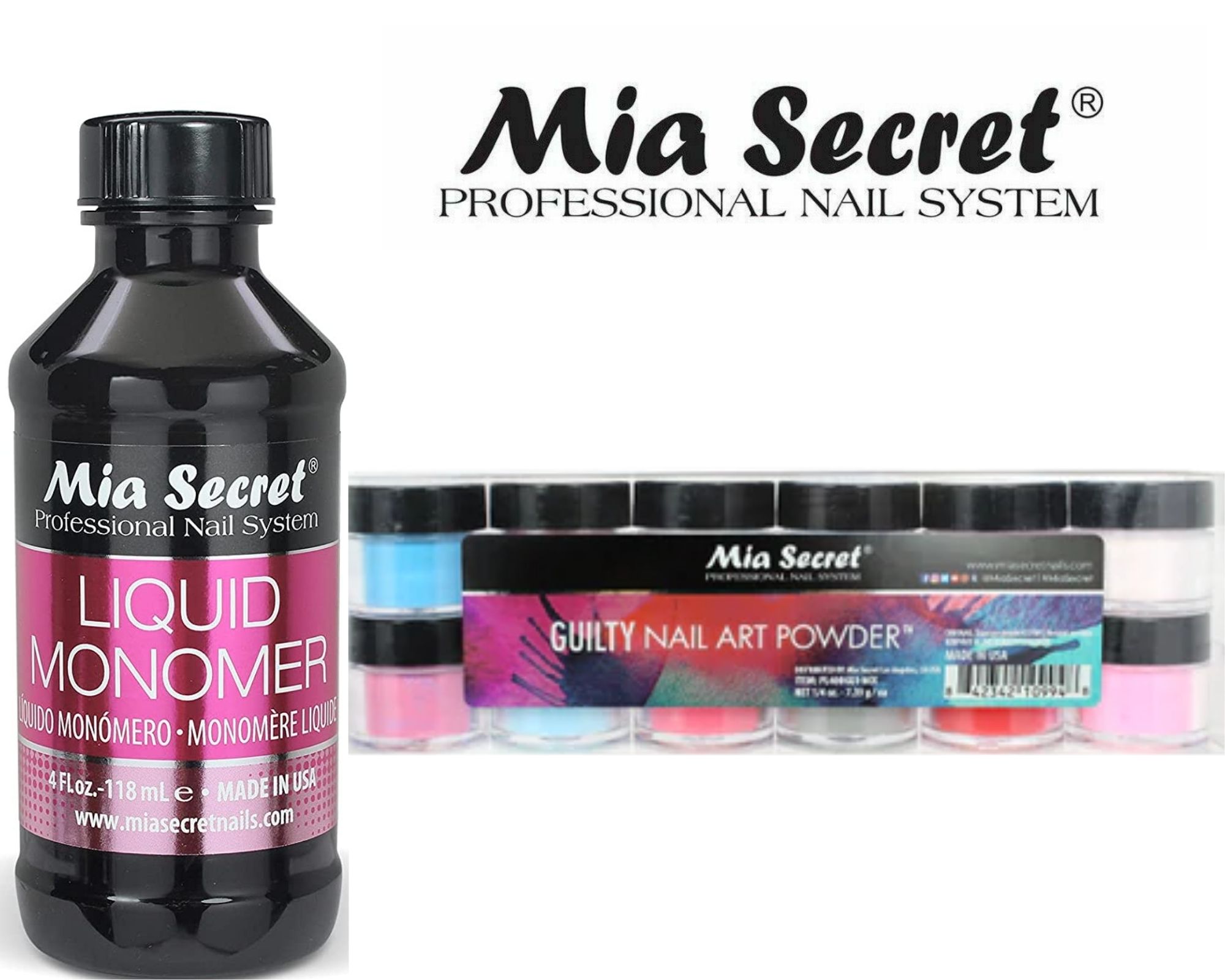 Mia Secret - Monomer 4 oz + Guilty 12 Colors Set