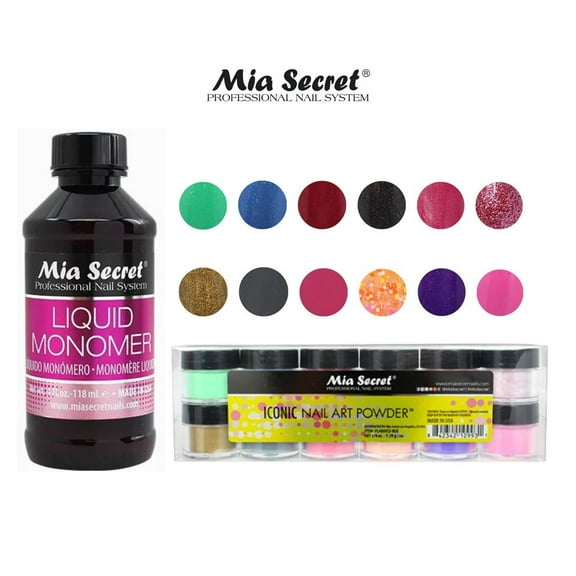 Mia Secret - Monomer 4 oz + Iconic 12 Colors Set