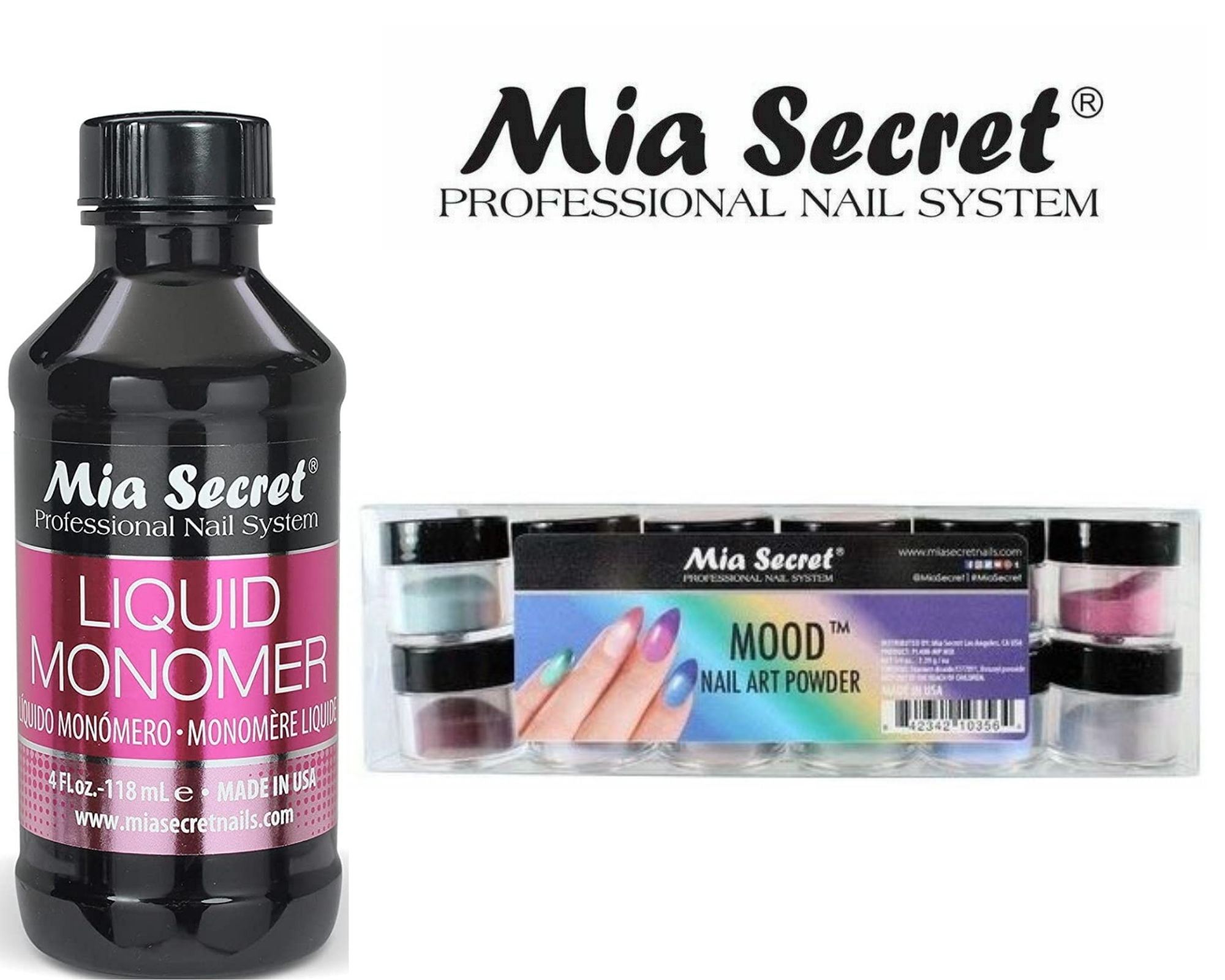 Mia Secret - Monomer 4 oz + Mood 12 Colors Set