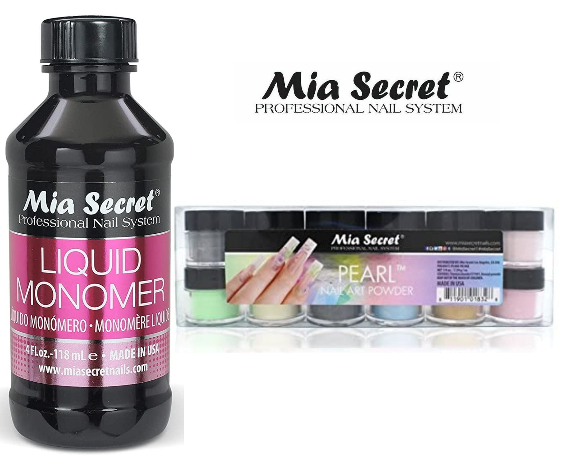 Mia Secret - Monomer 4 oz + Pearl 12 Colors Set