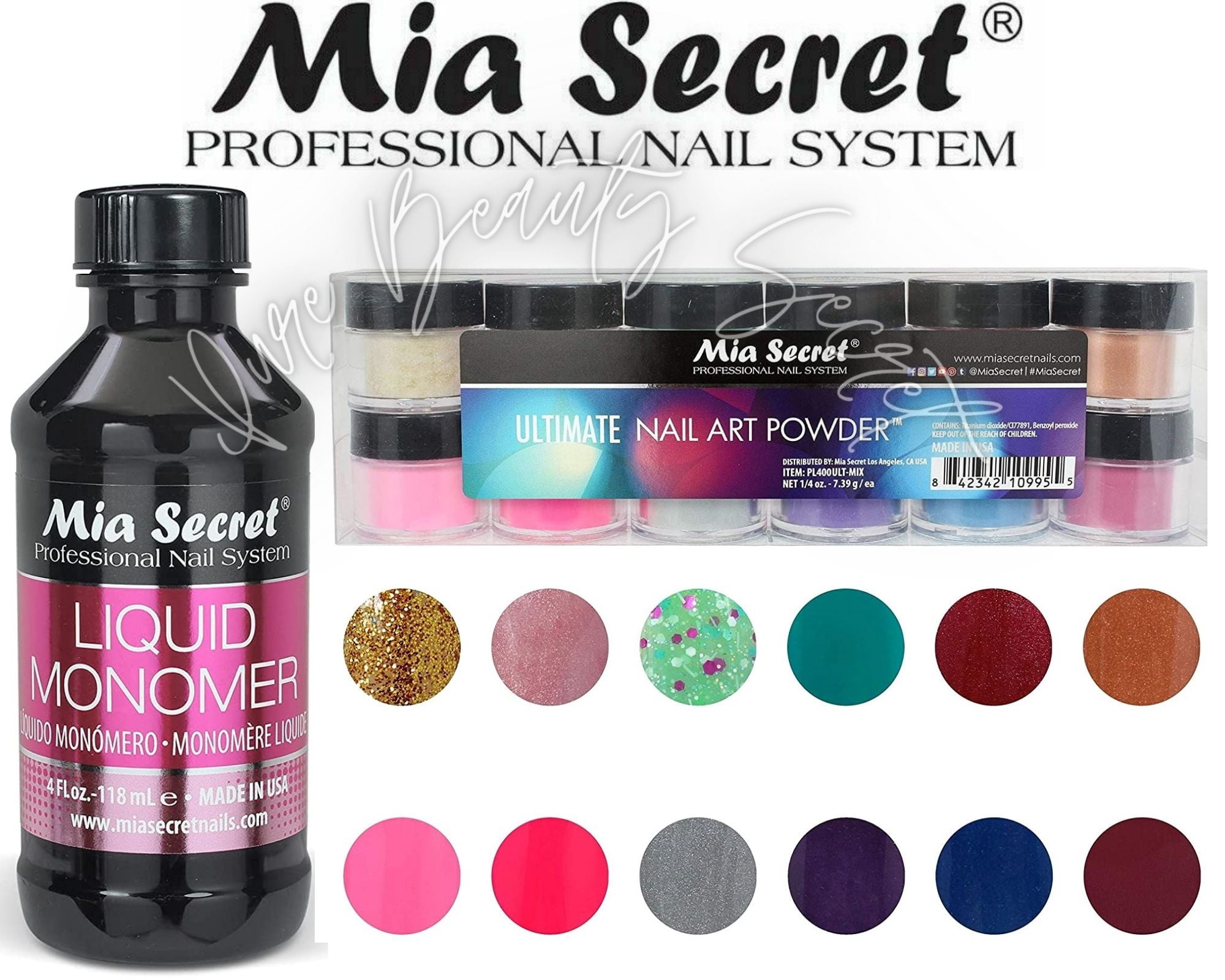 Mia Secret - Monomer 4 oz + Ultimate 12 Colors Set