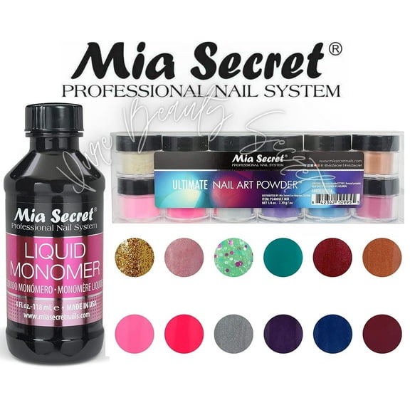 Mia Secret - Monomer 4 oz + Ultimate 12 Colors Set