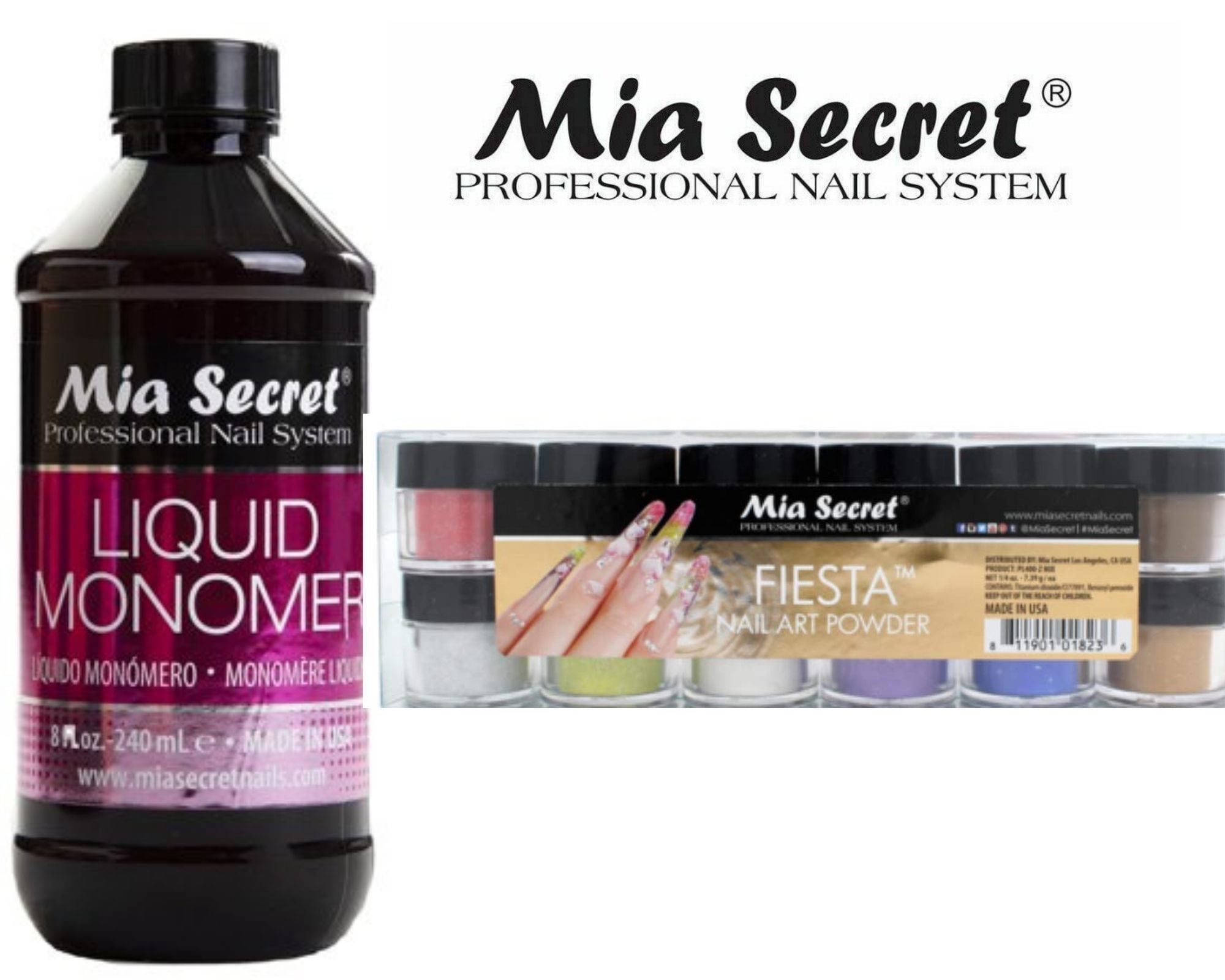 Mia Secret - Monomer 8 oz + Fiesta 12 Colors Set