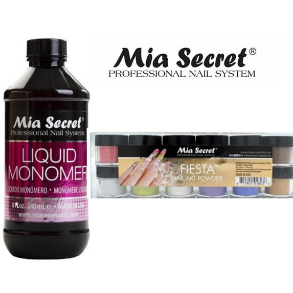Mia Secret - Monomer 8 oz + Fiesta 12 Colors Set