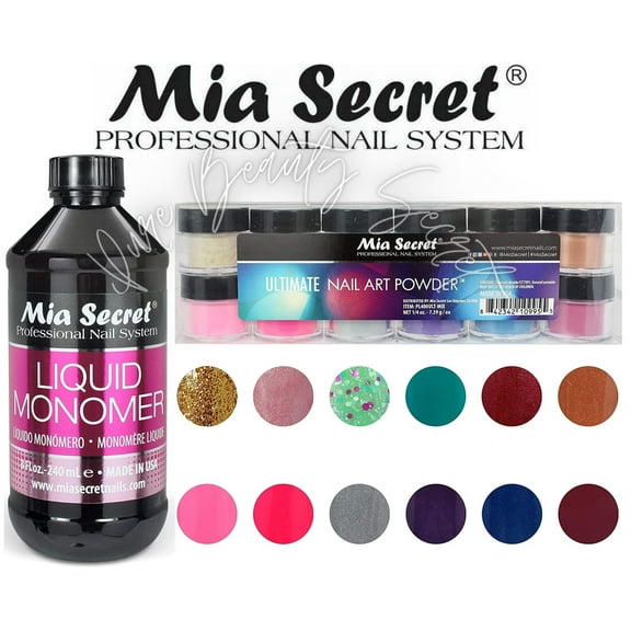 Mia Secret - Monomer 8 oz + Ultimate 12 Colors Set