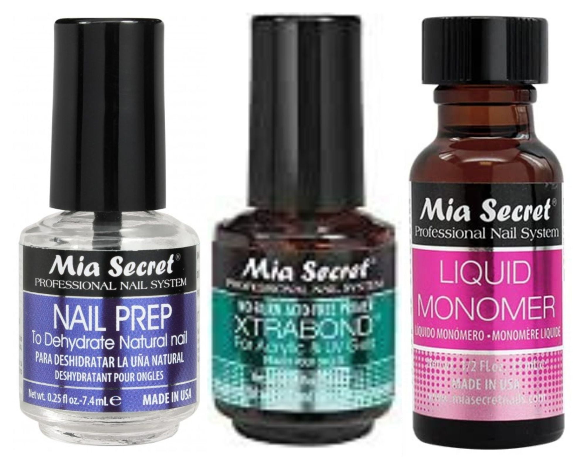 Mia Secret Nail Prep, MINI Xtrabond Primer & Liquid Monomer COMBO