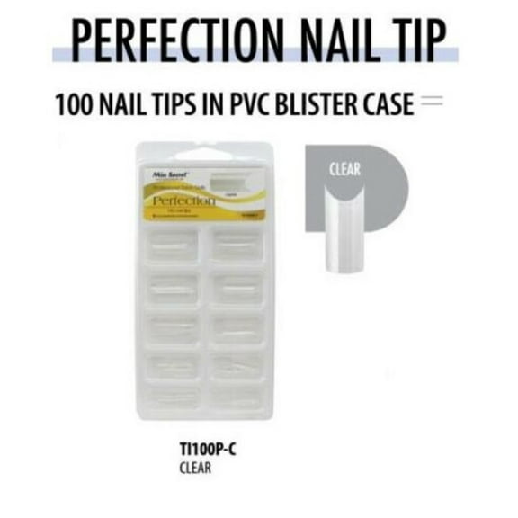 Mia Secret - Nail Tips - PERFECTION - (BLISTER) -100 CLEAR (TI-100P-C)