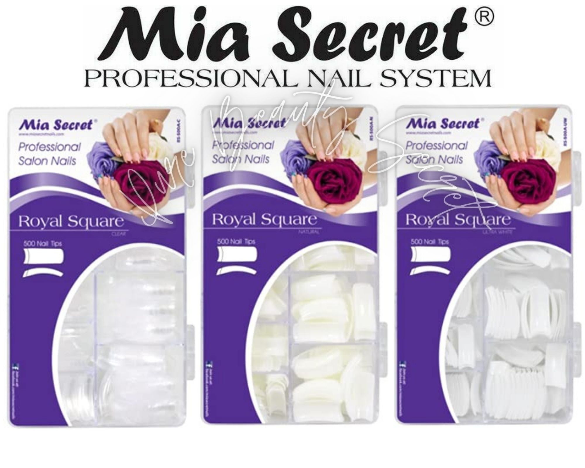 Mia Secret - Nail Tips - ROYAL SQUARE - 500 TIPS - ALL 3