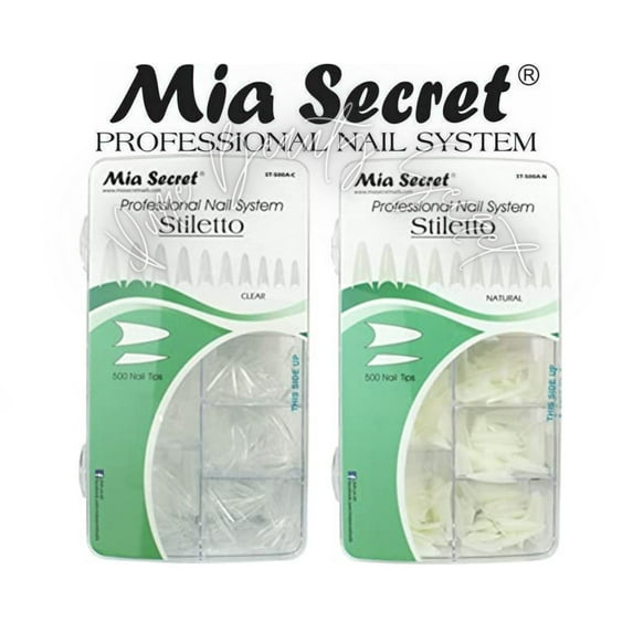 Mia Secret - Nail Tips - STILLETO - 500 - Natural & Clear