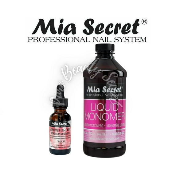Mia Secret PEACH SCENT Monomer Drop 1 oz + 32 oz Monomer