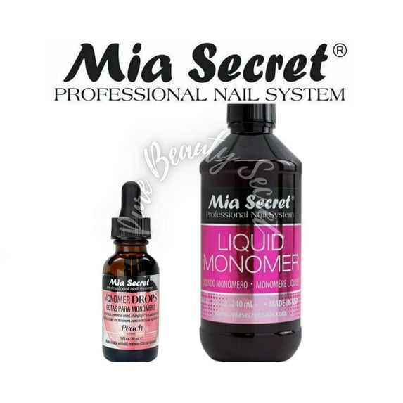 Mia Secret PEACH SCENT Monomer Drop 1 oz + 8 oz Monomer