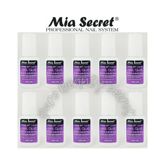 Mia Secret Strong-Jet Clear Nail Glue Brush-On Glue 8g (340) x 10