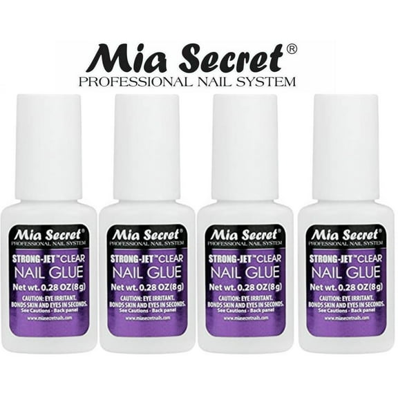 Mia Secret Strong-Jet Clear Nail Glue Brush-On Glue 8g (340) x 4