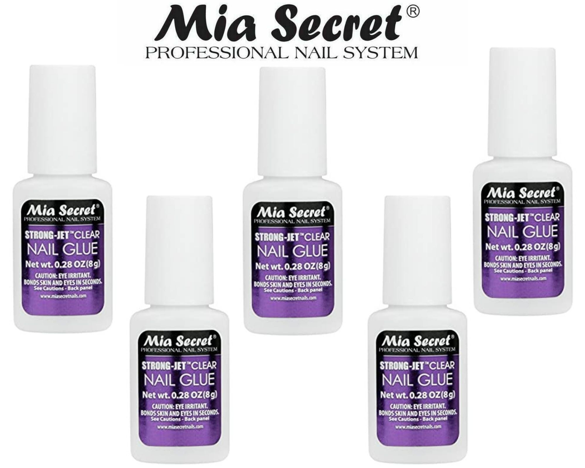 Mia Secret Strong-Jet Clear Nail Glue Brush-On Glue 8g (340) x 5