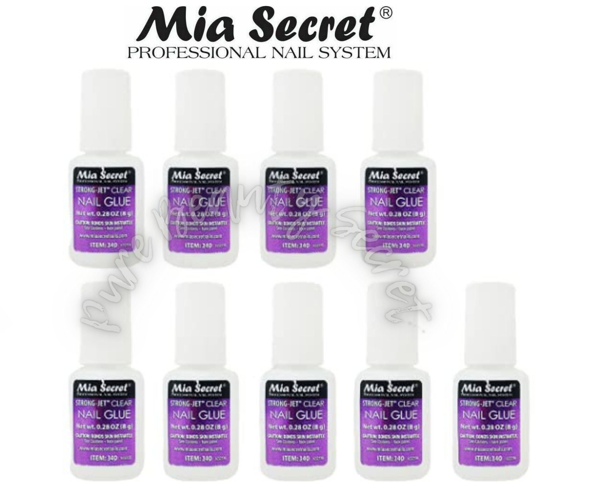 Mia Secret Strong-Jet Clear Nail Glue Brush-On Glue 8g (340) x 9