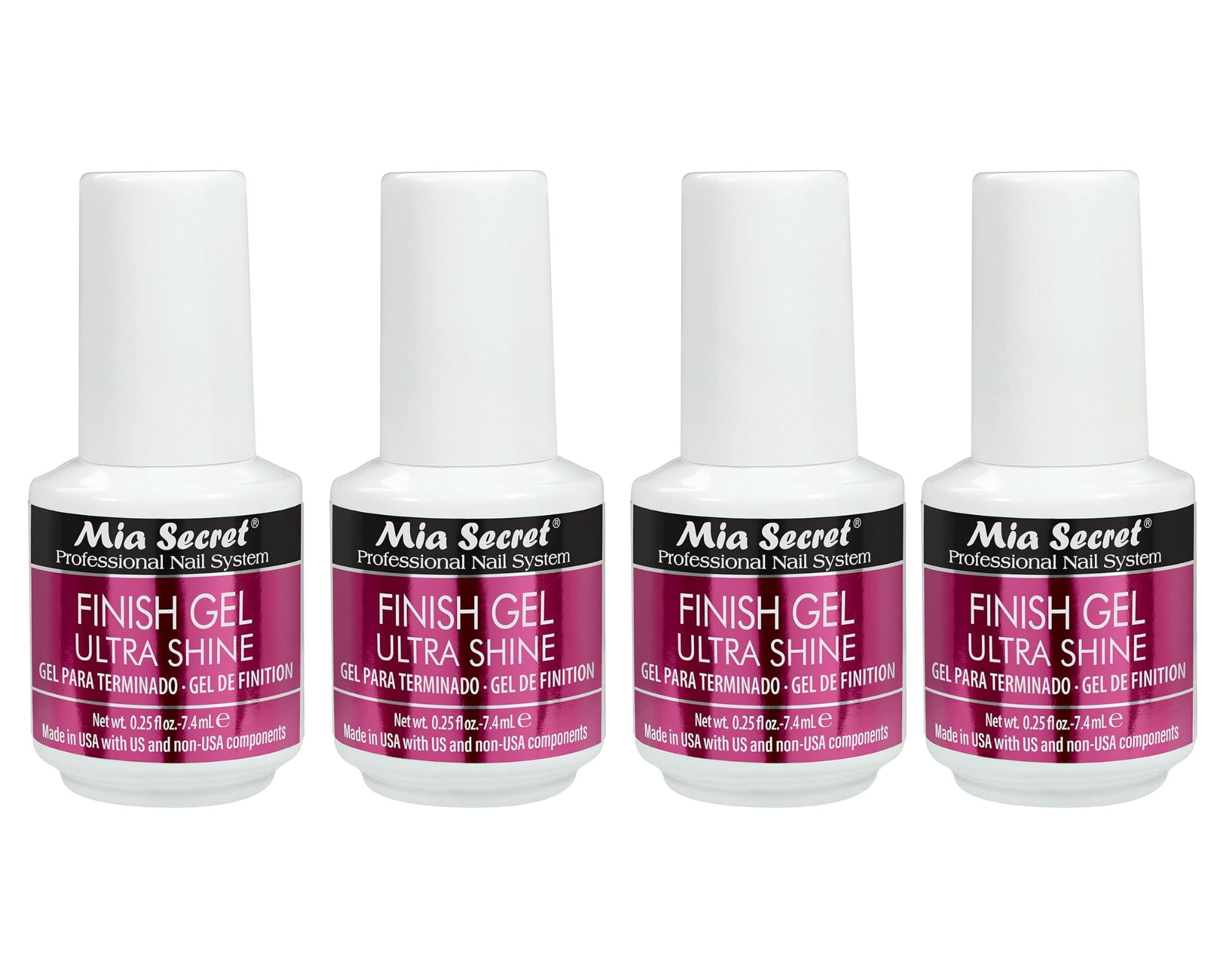 Mia Secret UV Finish Gel Ultra Shine 0.25 oz / 7.4ml (FG-01-M) - Pack of 4
