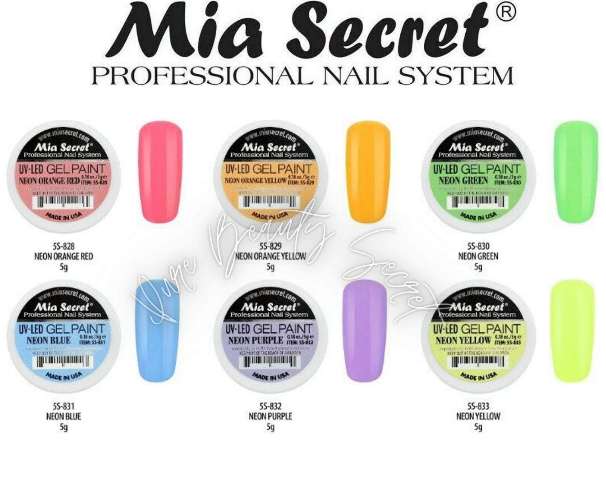 Mia Secret UV-LED Gel Paint - NEON 6pc set