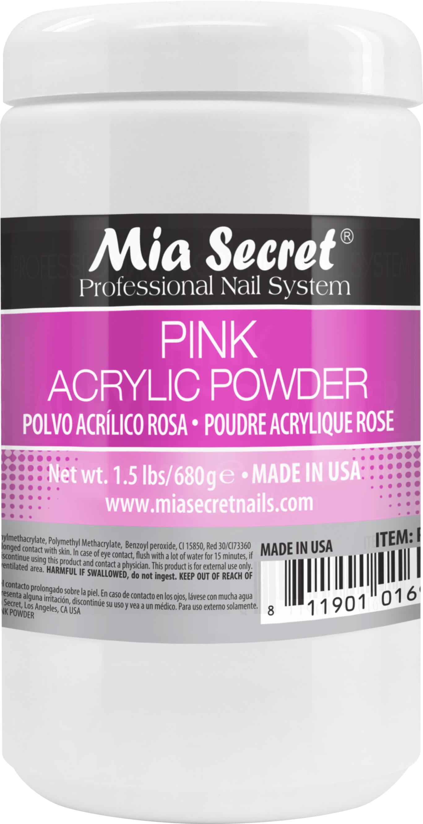 Mia Secret pink Acrylic Powder 24 oz - Made in USA