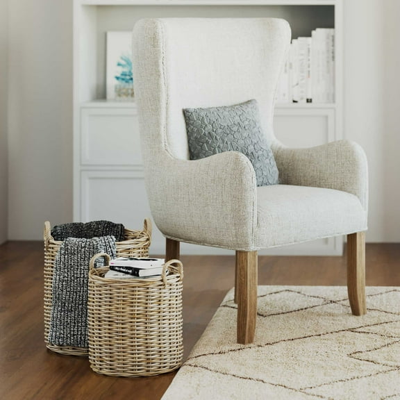 East at Main Large Versatile Rattan Storage Baskets Set of 2