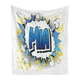 thumbnail image 1 of Mia Soft Flannel Fleece Throw Blanket, Widespread Feminine Name in the United States with Comic Book Style Graphic Elements, Cozy Plush for Indoor and Outdoor Use, 70" x 90", Multicolor, by Ambesonne, 1 of 5