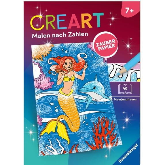 Mia Steingr&aum Ravensburger CreArt Malen nach Zahlen ab 7 Zauberpapier - Meerjungf (Paperback)
