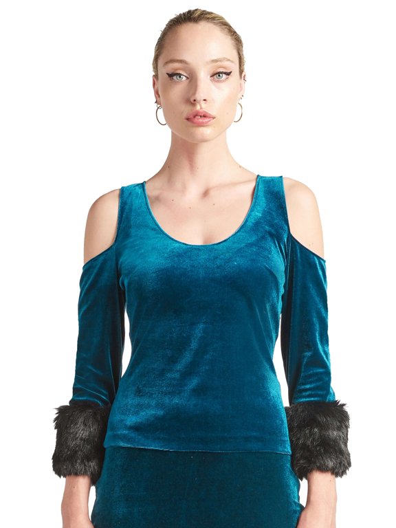 Women's Velvet 3/4 Sleeve Top