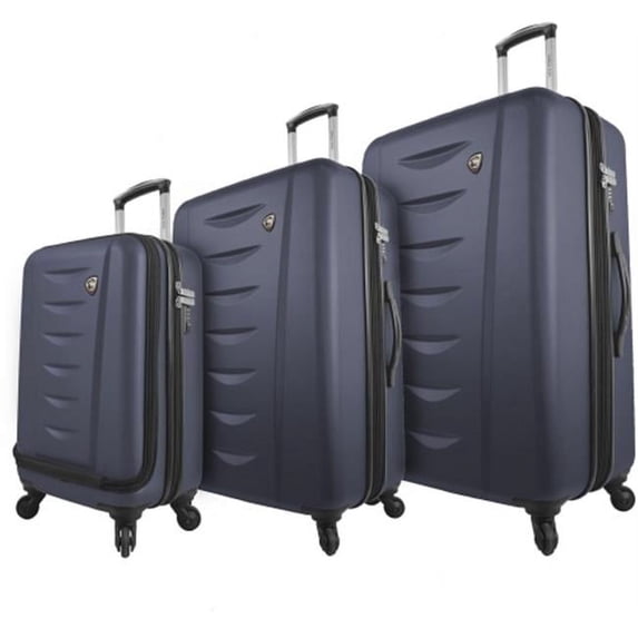 Mia Toro - Italy M1014-03PC-BLU Tasca Moderna Hardside Spinner, 3 Piece Set - Blue