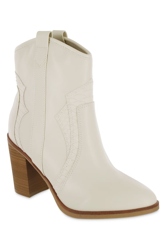 Women's Dante Block Heel Cowboy Booties - Ivory