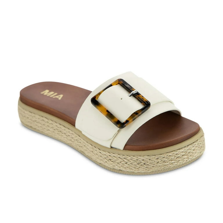 Mia Women's Neves Slide Sandal (White, 6)