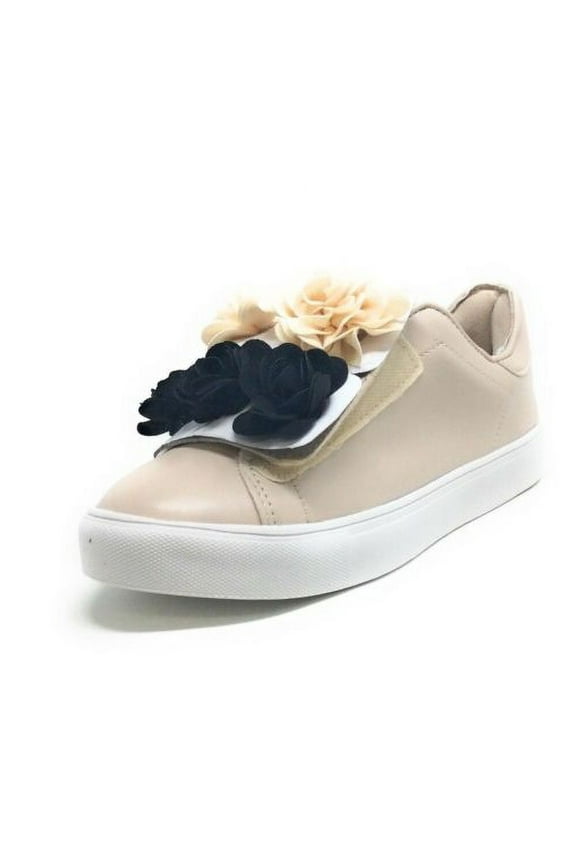 Women's Primrose Sneaker, Blush Nude Flower Slip On Flat Fashion Sneakers (Blush, 7)