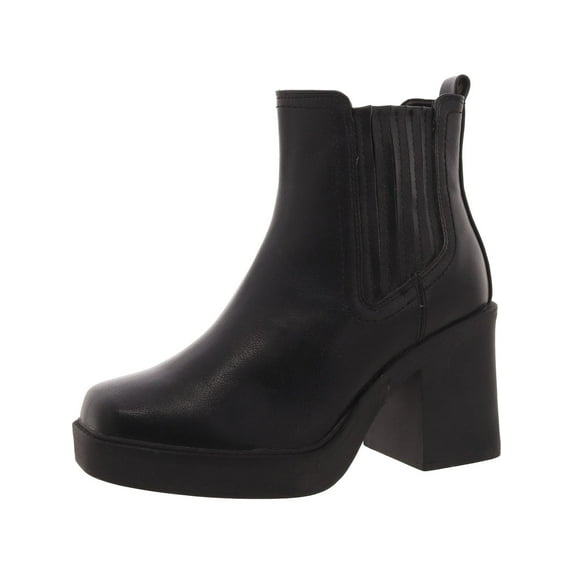 Mia Womens Emire Faux Leather Pull On Chelsea Boots