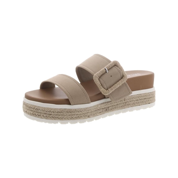 Mia Womens KENZY Faux Leather Slip On Slide Sandals