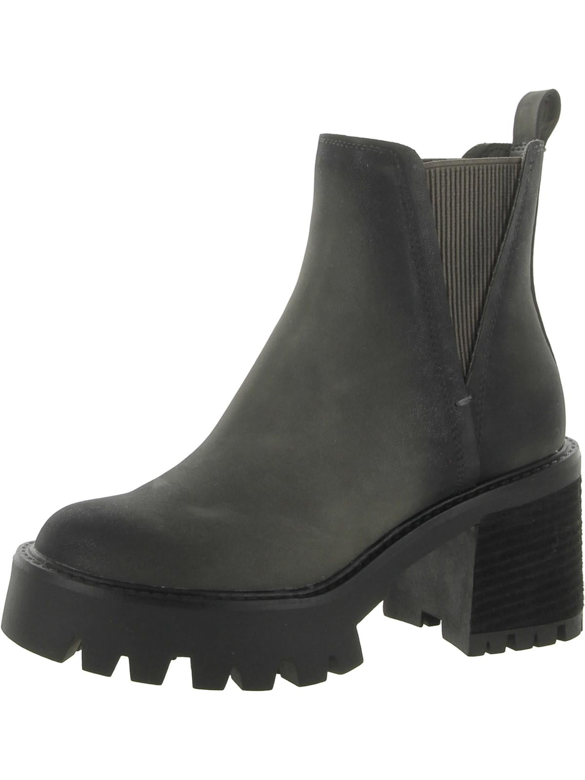 faux leather ankle chelsea booties