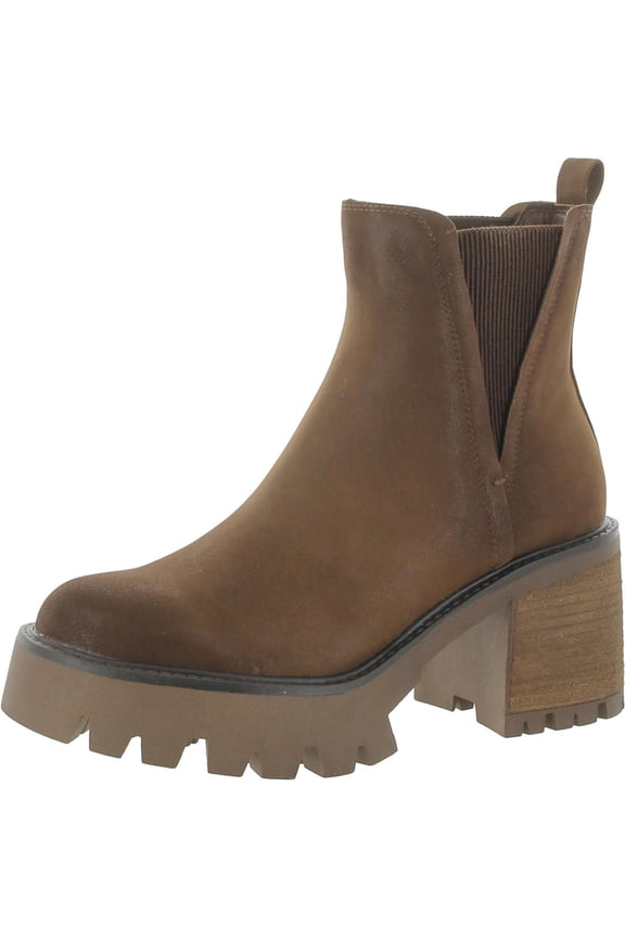 Womens Rusty Faux Suede Ankle Chelsea Boots