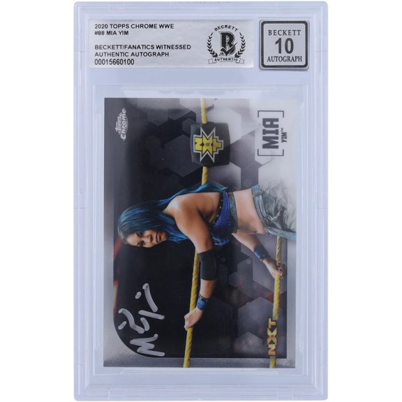 Mia Yim WWE Autographed 2020 Topps Chrome #88 Beckett Fanatics Witnessed Authenticated 10 Card - Fanatics Authentic Certified