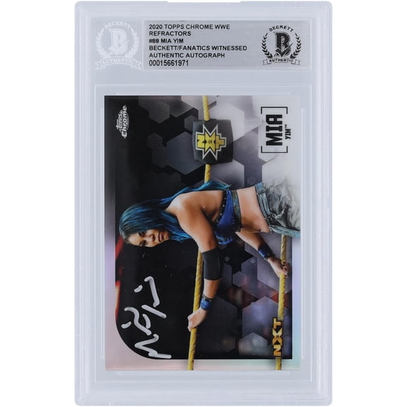 Mia Yim WWE Autographed 2020 Topps Chrome Refractors #88 Beckett Fanatics Witnessed Authenticated Card - Fanatics Authentic Certified