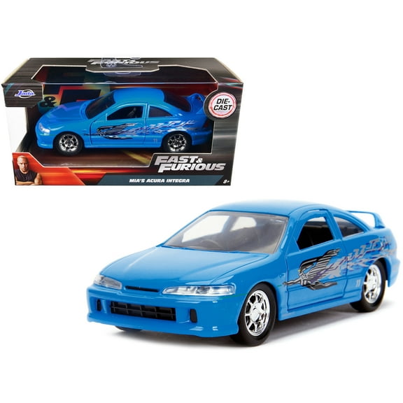 Mia's Acura Integra Light Blue with Graphics "Fast & Furious" Movie 1/32 Diecast Model Car by Jada