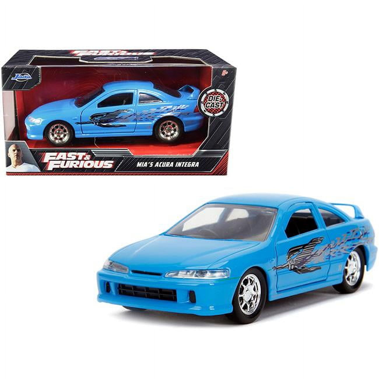 Mia's Acura Integra Light Blue with Graphics Fast & Furious Movie 1/32  Diecast Model Car by Jada