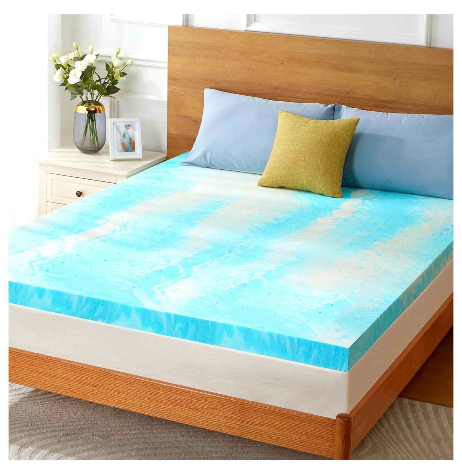 MiaHltTia 3Inch XL Size Memory Foam Mattress Topper, Cooling Gel