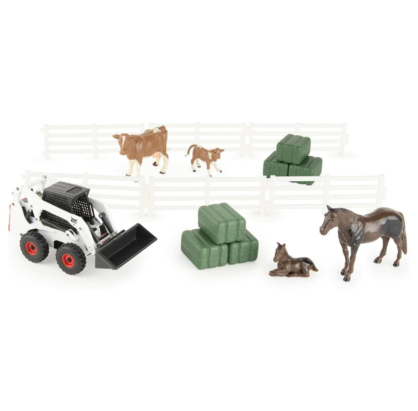 MiaHltTia Bobcat Skid Steer Loader Farm Toys Playset 132 Scale Die