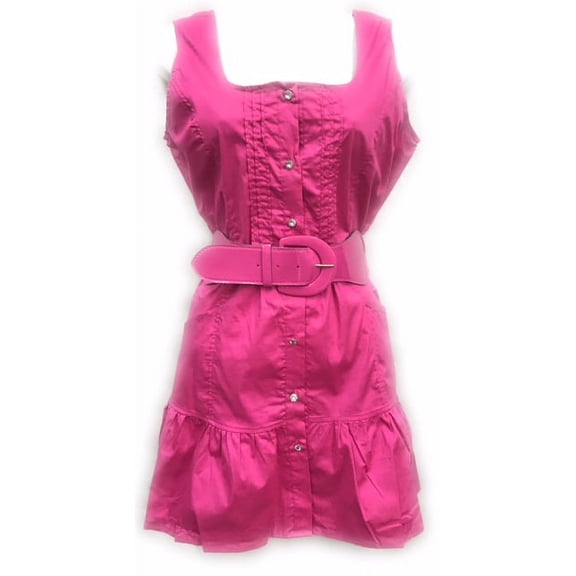 MiaMia ,Sleeveless Shirt , RhineStone Buttons,Matching Belt