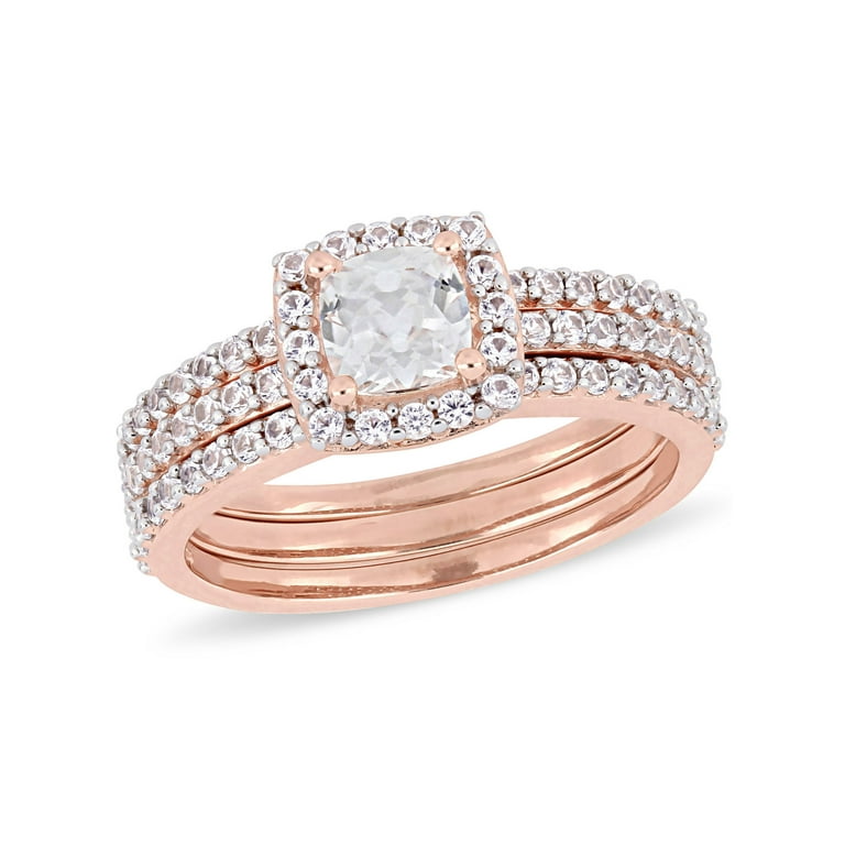 White sapphire set in on sale plated sterling silver