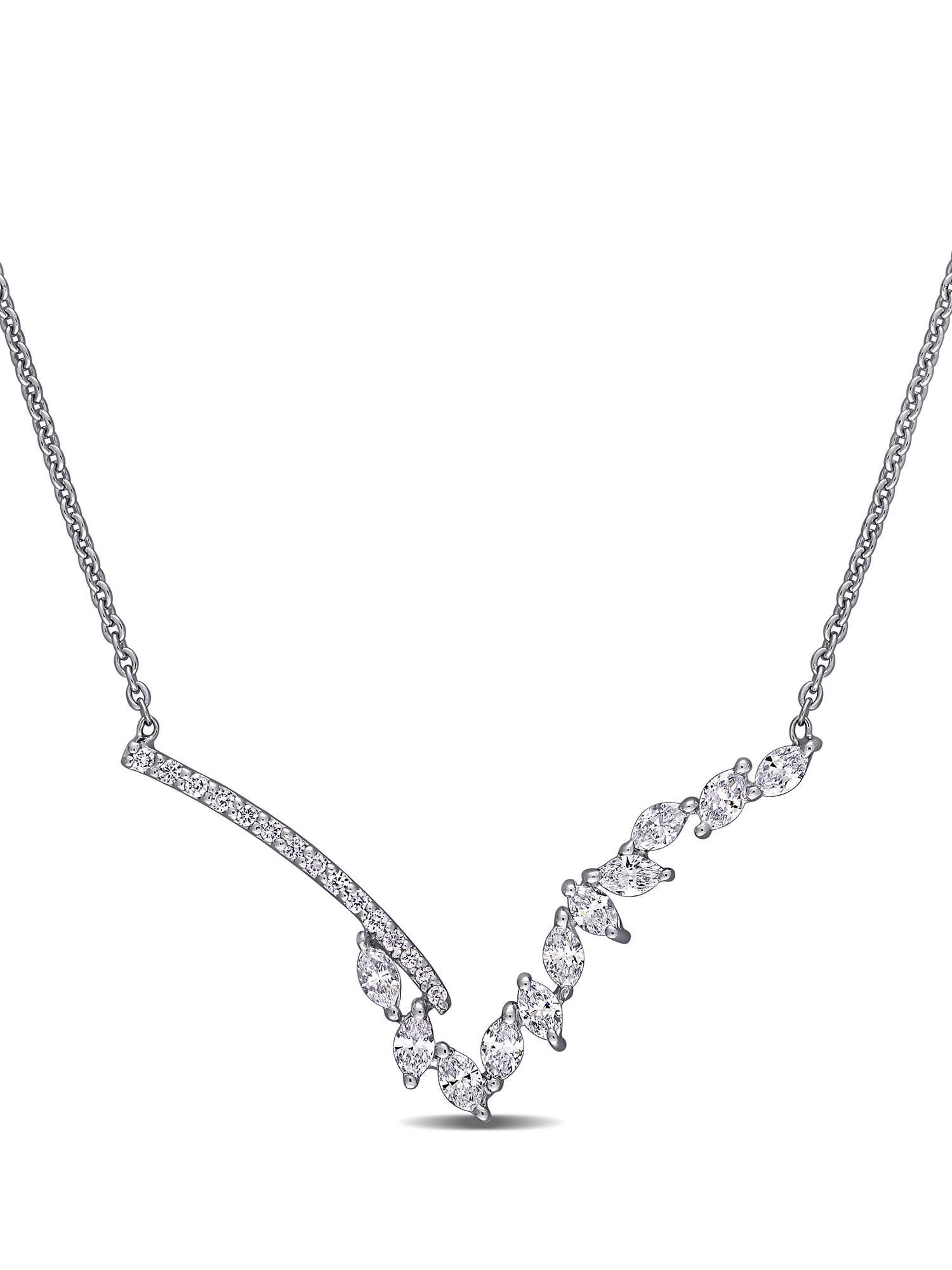 1/4 CT. T.W. Diamond Chevron Necklace in 10K White Gold|Zales | Chevron  necklace, White gold, Necklace
