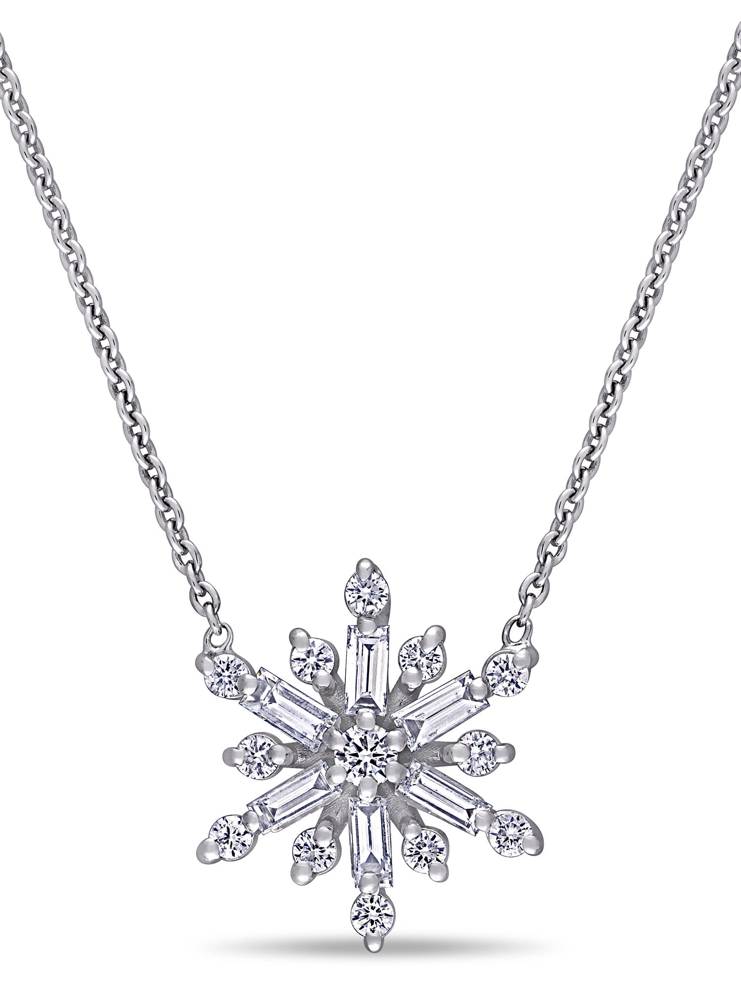 Diamond Snowflake Necklace - 14K Gold with .12 Ctw Diamonds - Snowflak –  caligodesign.com