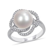 Everly Women's Cultured Pearl and Diamond 14k White Gold Ring