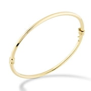 Miabella 18K Gold Over Sterling Silver Italian Oval Hinged Bangle Bracelet for Women, 6.75 to 8 Inch, 925 Made in Italy Medium - 7.5 Inches
