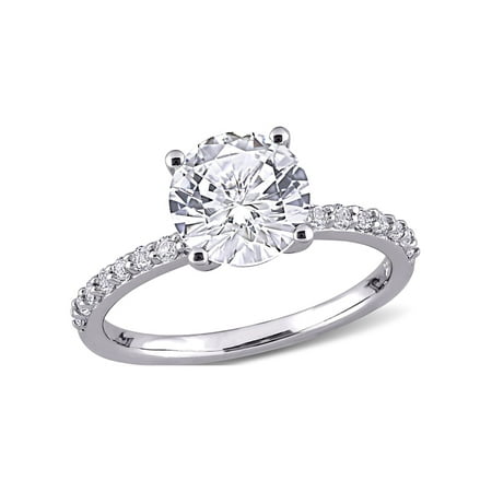 Miabella 2-3/4 Carat T.G.W. Created White Sapphire 10k White Gold Engagement Ring